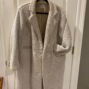Say What? Women's Cream Teddy Coat